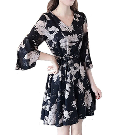 New floral dress women's summer dress summer 2019 new women's fashion student Korean style slimming fashion fashion - Mandotos International