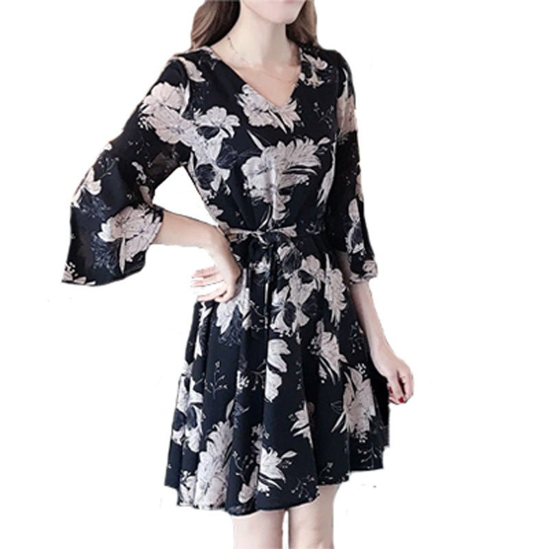 New floral dress women's summer dress summer 2019 new women's fashion student Korean style slimming fashion fashion - Mandotos International
