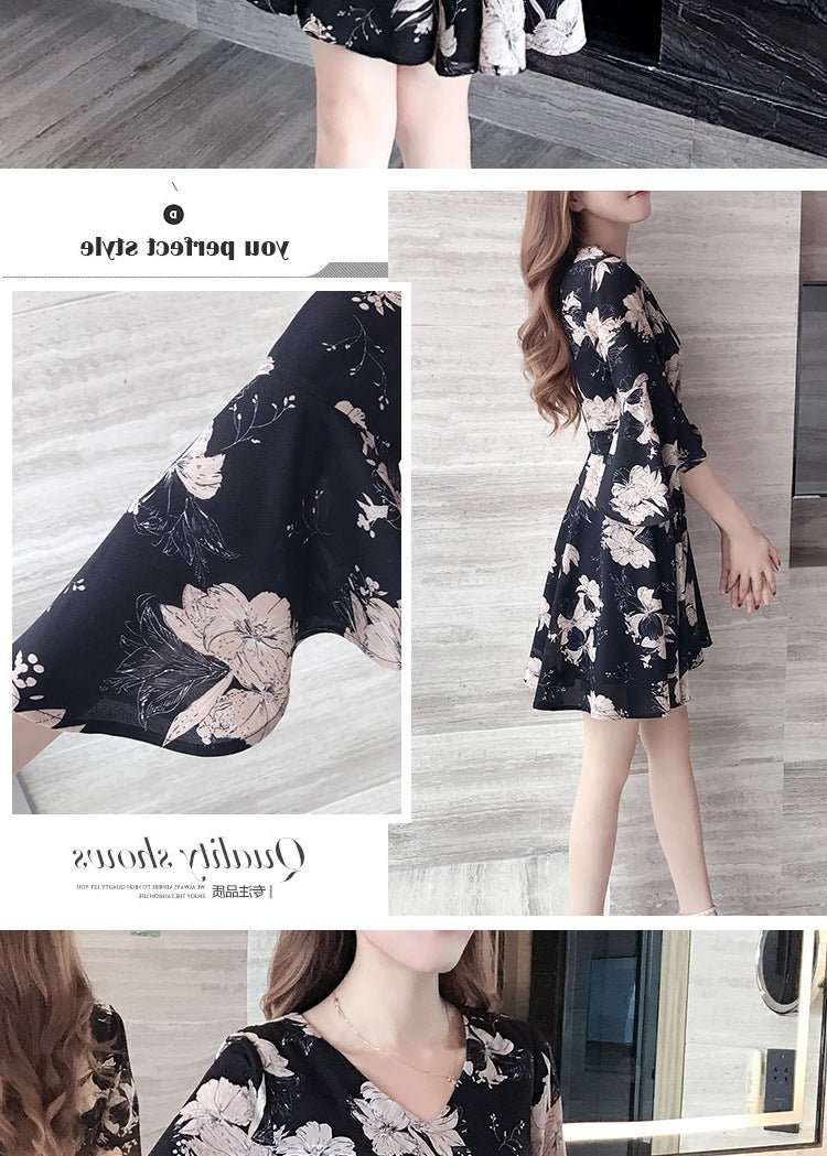 New floral dress women's summer dress summer 2019 new women's fashion student Korean style slimming fashion fashion - Mandotos International