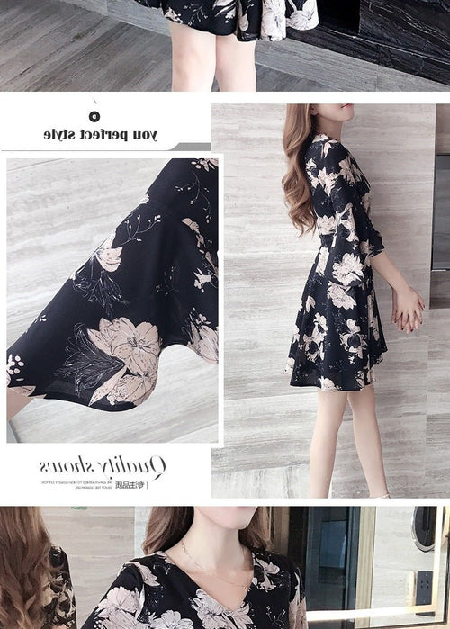 New floral dress women's summer dress summer 2019 new women's fashion student Korean style slimming fashion fashion - Mandotos International