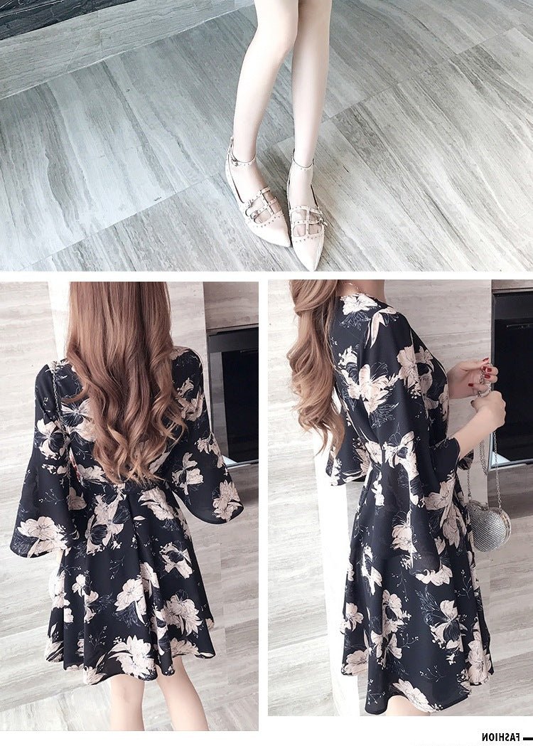 New floral dress women's summer dress summer 2019 new women's fashion student Korean style slimming fashion fashion - Mandotos International