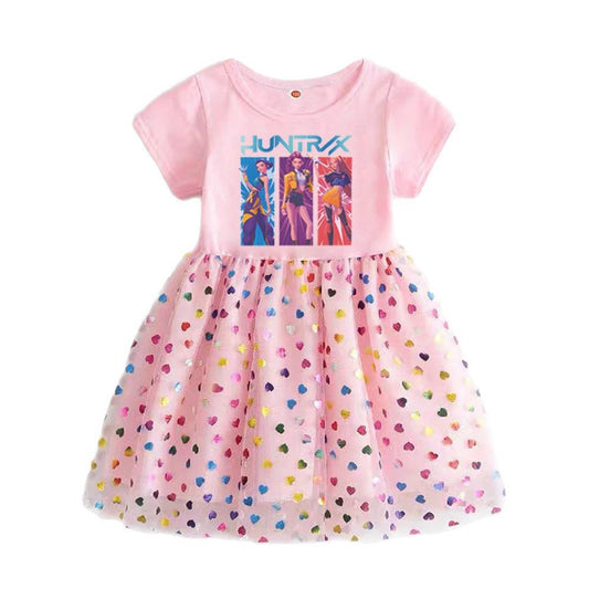 New Girls Dress Summer Short-Sleeved Princess Dress Children's Clothing Children's Gauze Skirt Girl Skirt Hunter Witch Group - Mandotos International