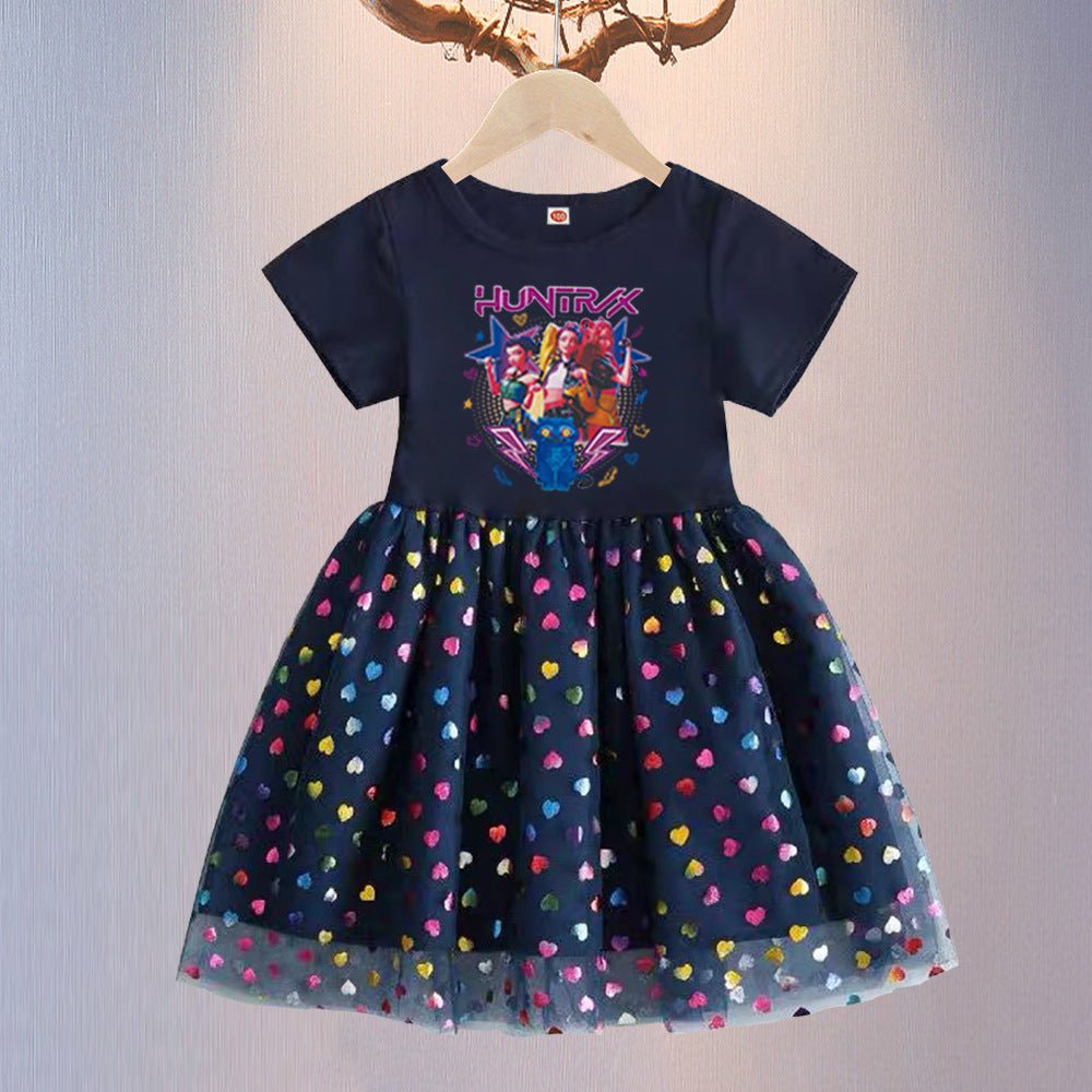 New Girls Dress Summer Short-Sleeved Princess Dress Children's Clothing Children's Gauze Skirt Girl Skirt Hunter Witch Group - Mandotos International