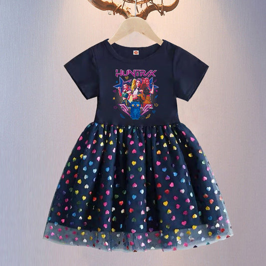 New Girls Dress Summer Short-Sleeved Princess Dress Children's Clothing Children's Gauze Skirt Girl Skirt Hunter Witch Group - Mandotos International
