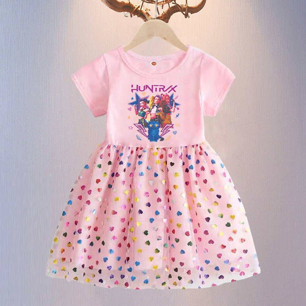New Girls Dress Summer Short-Sleeved Princess Dress Children's Clothing Children's Gauze Skirt Girl Skirt Hunter Witch Group - Mandotos International