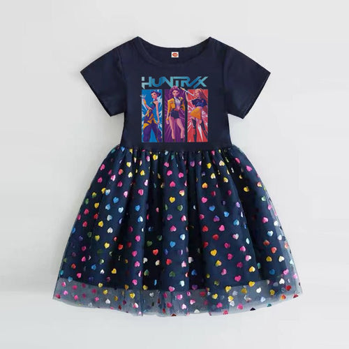 New Girls Dress Summer Short-Sleeved Princess Dress Children's Clothing Children's Gauze Skirt Girl Skirt Hunter Witch Group - Mandotos International