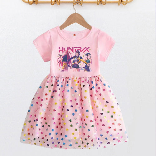 New Girls Dress Summer Short-Sleeved Princess Dress Children's Clothing Children's Gauze Skirt Girl Skirt Hunter Witch Group - Mandotos International