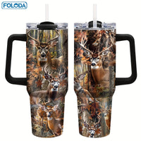 Personalized 40oz Steel Vacuum Tumbler with Handle - MANDOTOS INTERNATIONAL