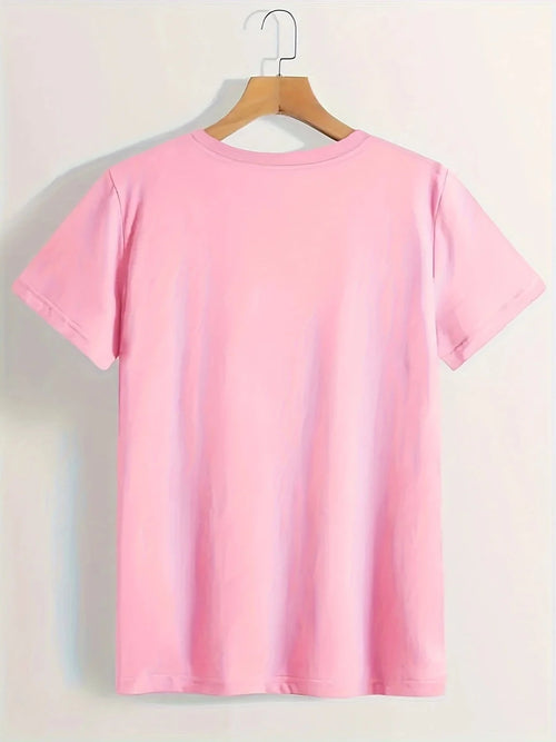 Playful Heart Print Junior T-shirt by Mandotos International featuring a fun design for daily outings.