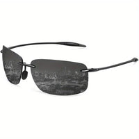 Polarized Sunglasses for Men & Women - Tr90 Rimless Frame, Lightweight & Durable, Protection for Running, Fishing, Baseball - MANDOTOS INTERNATIONAL