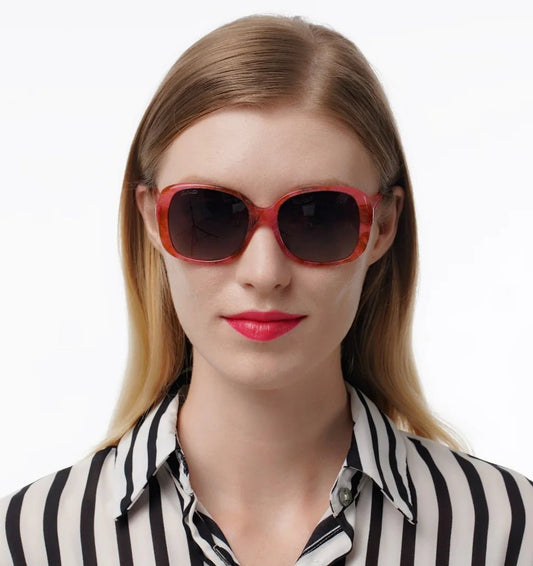 Mandotos International unisex square sunglasses with gradient resin lenses, classic acetate frame, suitable for small face women and men