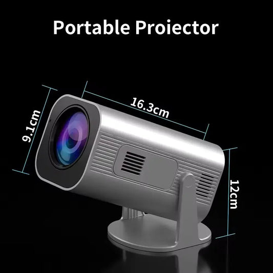 Portable MANDOTOS Android 11HD WiFi Smart Projector HP330 showing image projection on a wall