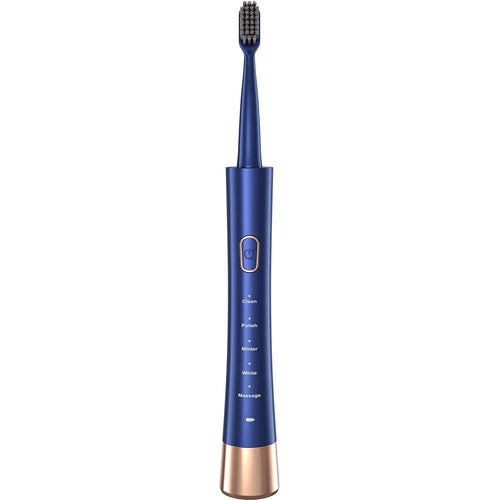 Portable electric toothbrush set by MANDOTOS INTERNATIONAL with rechargeable oral cleaner for adults and kids, compact and travel-friendly.