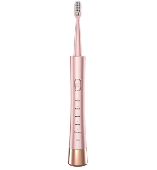 Mandotos International portable electric toothbrush set for adults and kids with rechargeable oral cleaner, compact dental hygiene kit.