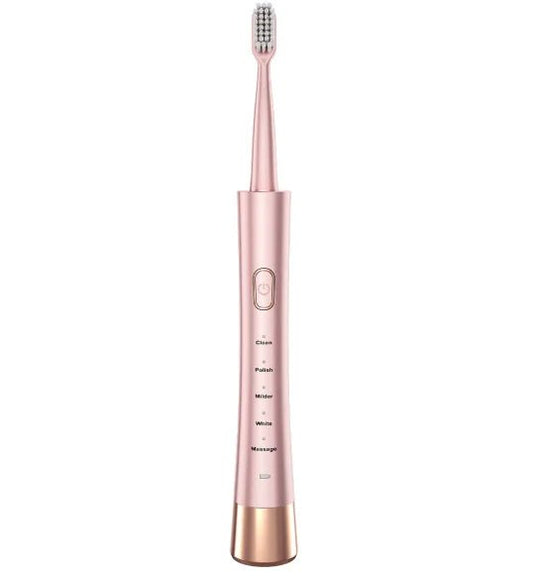 Mandotos International portable electric toothbrush set for adults and kids with rechargeable oral cleaner, compact dental hygiene kit.