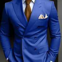 Premium Brown Men's Bespoke Double Breasted Slim Fit Formal Suit Set - MANDOTOS INTERNATIONAL