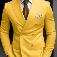 Premium Brown Men's Bespoke Double Breasted Slim Fit Formal Suit Set - MANDOTOS INTERNATIONAL
