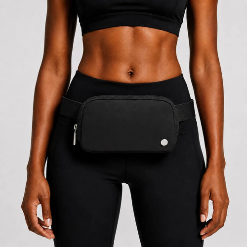 Mandotos International premium lightweight women’s waist bag for running and travel, shown in a sleek design suitable for active use.