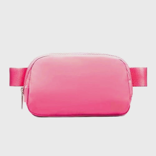 Mandotos International lightweight women’s waist bag for running and travel, shown in black with adjustable strap, suitable for active use.