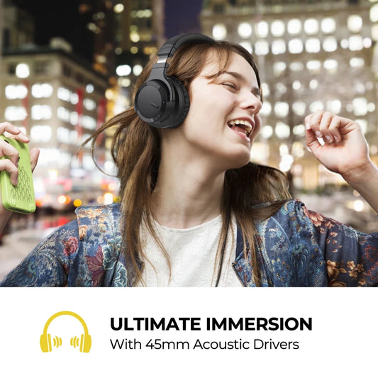 Mandotos International premium wireless noise cancelling headphones with over-ear design for travel and work comfort.