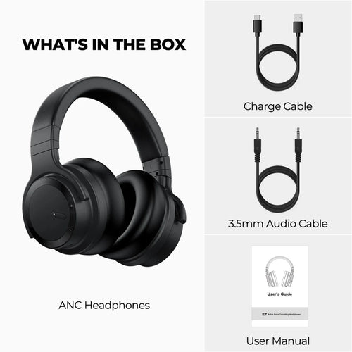 Mandotos International premium wireless noise-canceling headphones with over-ear design, ideal for travel and work.