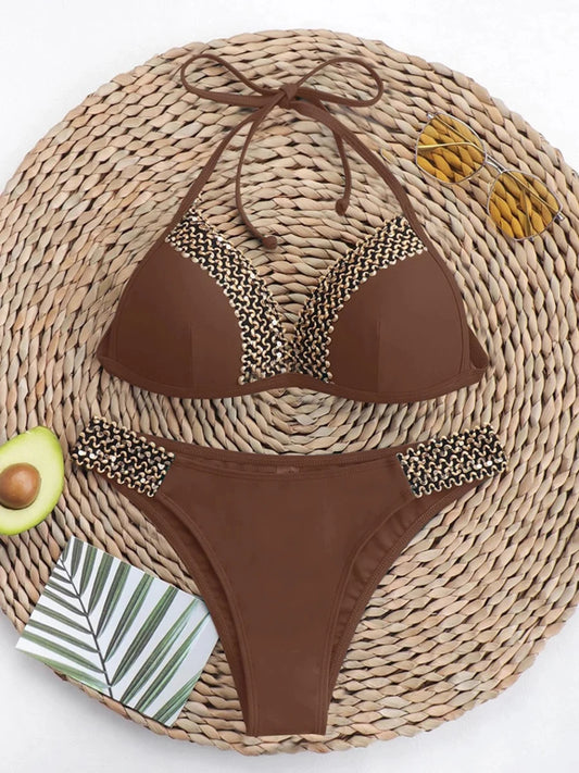 Push up Bikini Women Swimsuit Thong Bikinis Set Brazilian Sexy Halter Swimwear Woman Bathing Suits Swimming for Beach Wear - MANDOTOS INTERNATIONAL