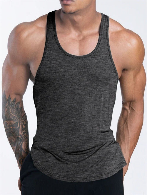 Mandotos International men's quick-dry sports tank top designed for gym, running, and basketball activities.
