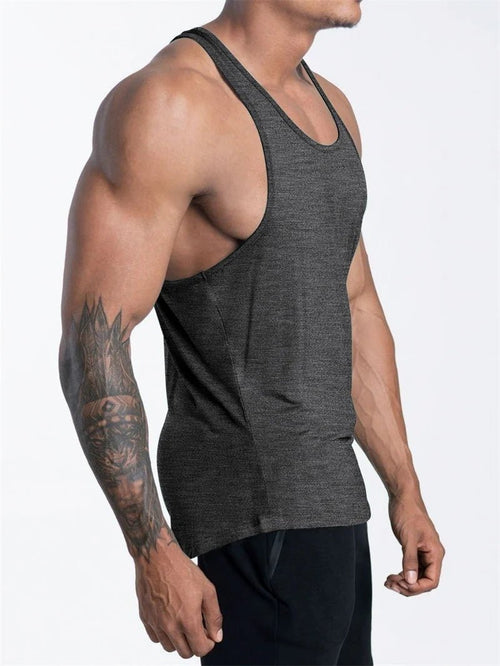 Mandotos International men's quick dry sports tank top for gym, running, and basketball, lightweight and breathable athletic apparel.