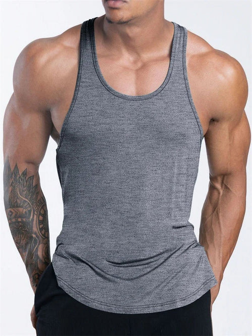 Mandotos International men's quick dry sports tank top designed for gym, running, and basketball activities.