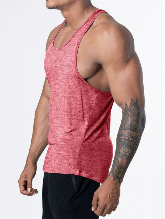 Mandotos International men's quick-dry sports tank top for gym, running, and basketball workouts, made of lightweight, breathable fabric.