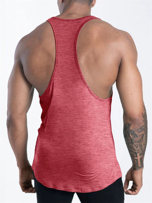 Mandotos International men's quick dry sports tank top, ideal for gym, running, and basketball workouts, in a lightweight athletic design.
