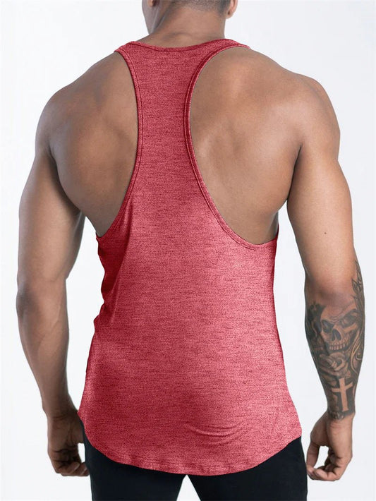Mandotos International men's quick dry sports tank top, ideal for gym, running, and basketball workouts, in a lightweight athletic design.
