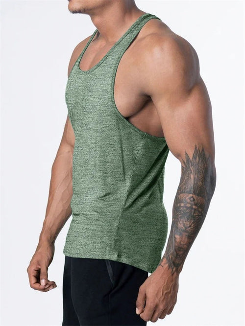 Mandotos International men's quick dry sports tank top for gym, running, and basketball, lightweight and breathable athletic wear.