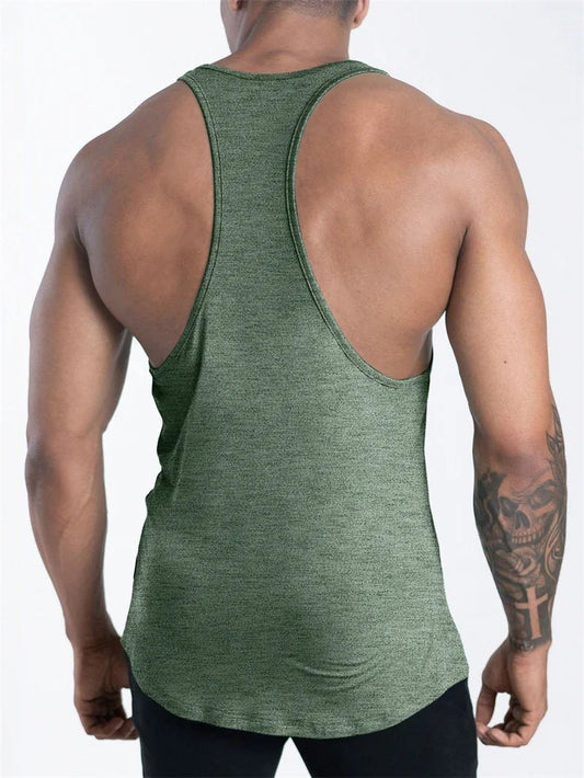 Mandotos International men's quick-dry sports tank top, ideal for gym, running, and basketball workouts.