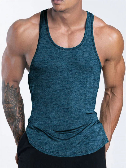 Mandotos International men's quick dry sports tank top for gym, running, and basketball, lightweight and breathable athletic apparel.