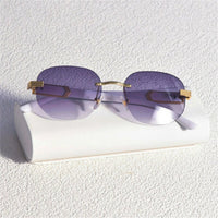 Retro Square Hip Hop Sunglasses Gold Rimless Shades - Men Women Fashion - MANDOTOS INTERNATIONAL