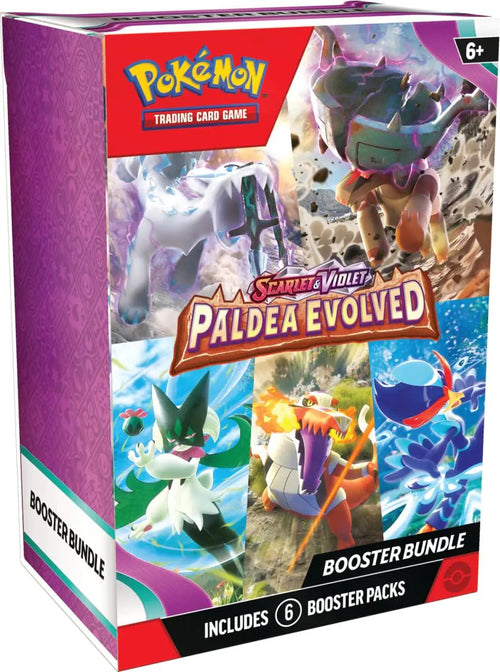 Mandotos International Scarlet & Violet Paldea Power-Up Bundle with Pokémon cards and accessories on a white background.