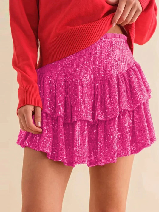 African high-waist sequin mini skirt by MANDOTOS INTERNATIONAL, featuring vibrant dashiki design and summer-ready style for women.