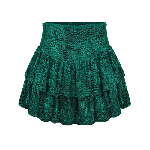 African high waist sequin mini skirt by MANDOTOS INTERNATIONAL, featuring vibrant dashiki design and shiny sequins for summer wear.
