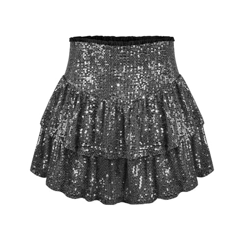 Sexy African high waist sequin mini skirt with dashiki pattern, vibrant colors, and summer style for women by MANDOTOS INTERNATIONAL.