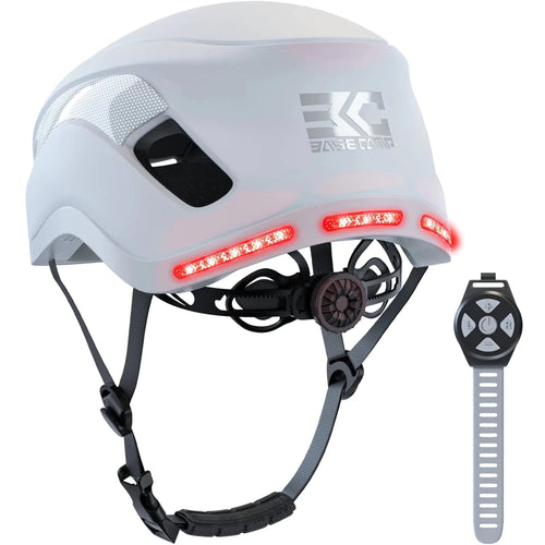 Mandotos International SF-999 smart cycling helmet with Bluetooth, LED signal lights, and adjustable fit for safety and convenience.