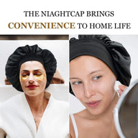 Silk Wide-brimmed Bonnet for Sleeping Hair Care - Women Satin - MANDOTOS INTERNATIONAL