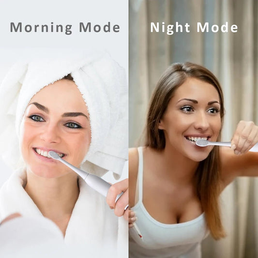 Mandotos International Smart Sonic Toothbrush with white soft bristles and fast Type-C charging in a sleek design.