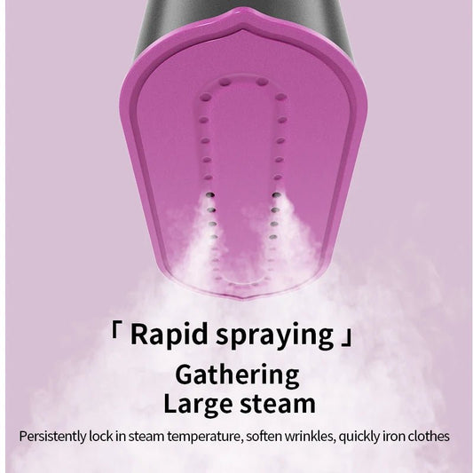 Mandotos International portable travel electric clothing iron with pressurized steam and folding design for quick home or travel ironing.