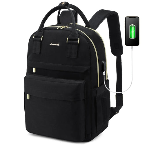 Stylish Girls Nylon BookBag with USB - Waterproof Laptop Backpack - MANDOTOS INTERNATIONAL