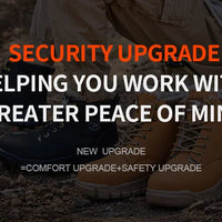Mandotos International men's stylish winter steel toe work boots, waterproof safety shoes with durable, rugged design.