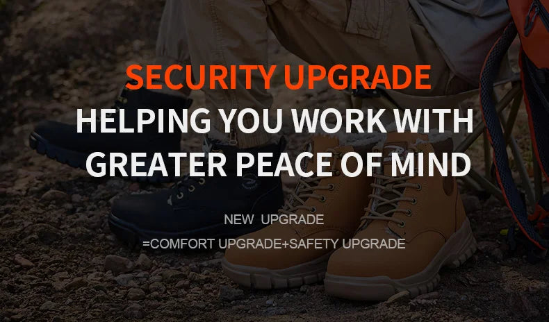 Mandotos International men's stylish winter steel toe work boots, waterproof safety shoes with durable, rugged design.