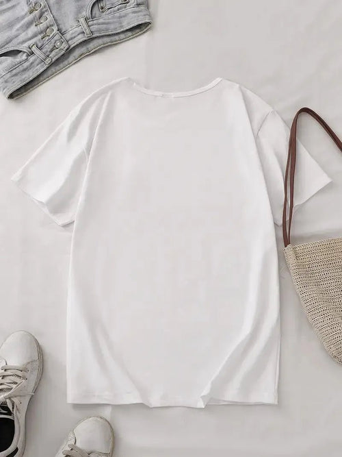 Summer European and American New Printed Round Neck Short Sleeved T-shirt Top Women Clothing T Shirt Women Kawaii Clothes - MANDOTOS INTERNATIONAL
