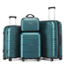 Teal 4-Piece Luggage Set (12/20/24/28 Inch) Hardside Suitcase Trolley with Spinner Wheels, Fashionable & Elegant Travel Luggage - MANDOTOS INTERNATIONAL