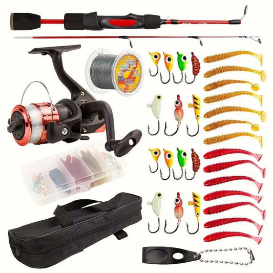 Mandotos International Topline Tackle travel fishing pole and ice fishing rod combo, high-quality fishing gear made in China